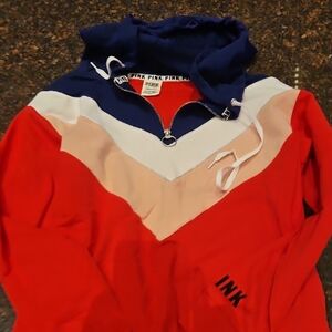 PINK Victoria's Secret Red and Blue Hoodie